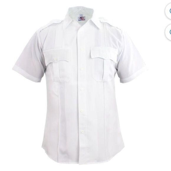 Elbeco Mens Short Sleeve White Button-Up Shirt - Picture 1 of 9